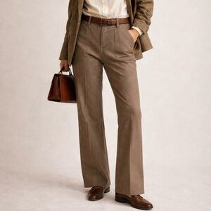 NWT VINTAGE Menswear Inspired Brown Pinstripe Pants Tailored Women pants size 31